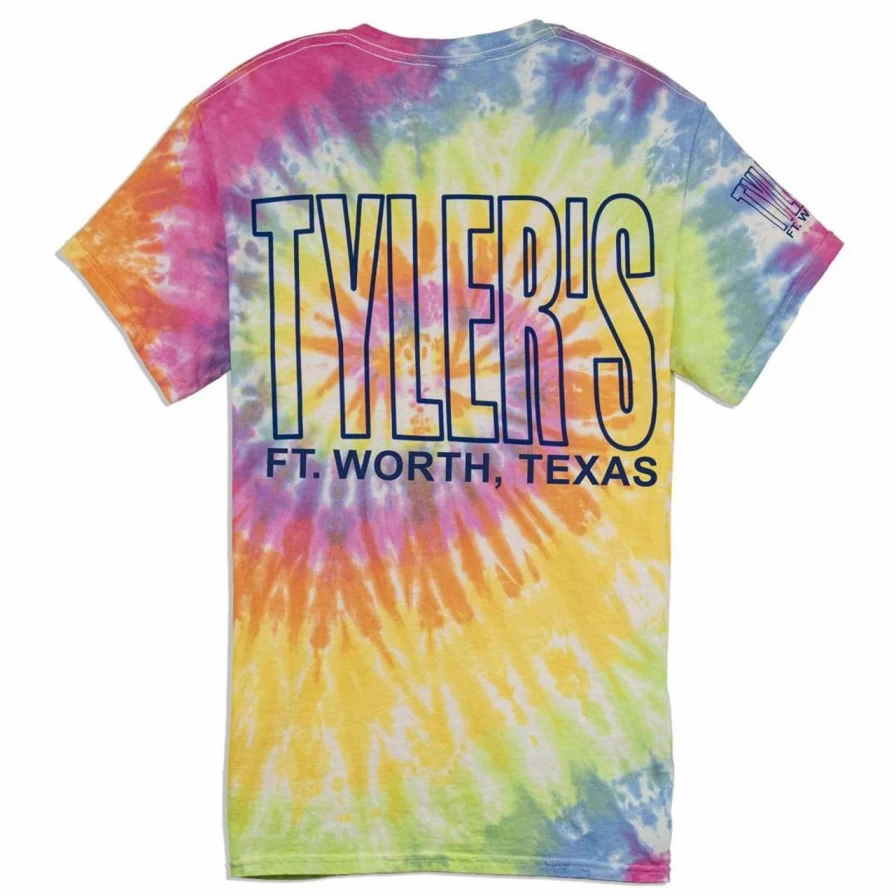 Tyler's Tie-Dye T-Shirt with Blue Outline - Eternity Tie-Dye Design