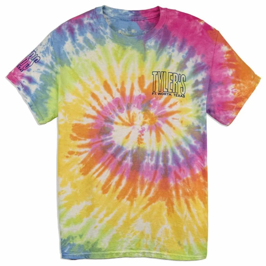Tyler's Tie-Dye T-Shirt with Blue Outline - Eternity Tie-Dye Design