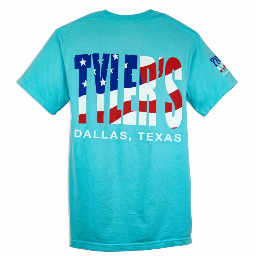 "Vintage American Flag Pocket T-Shirt Comfort Colors Dallas Style"