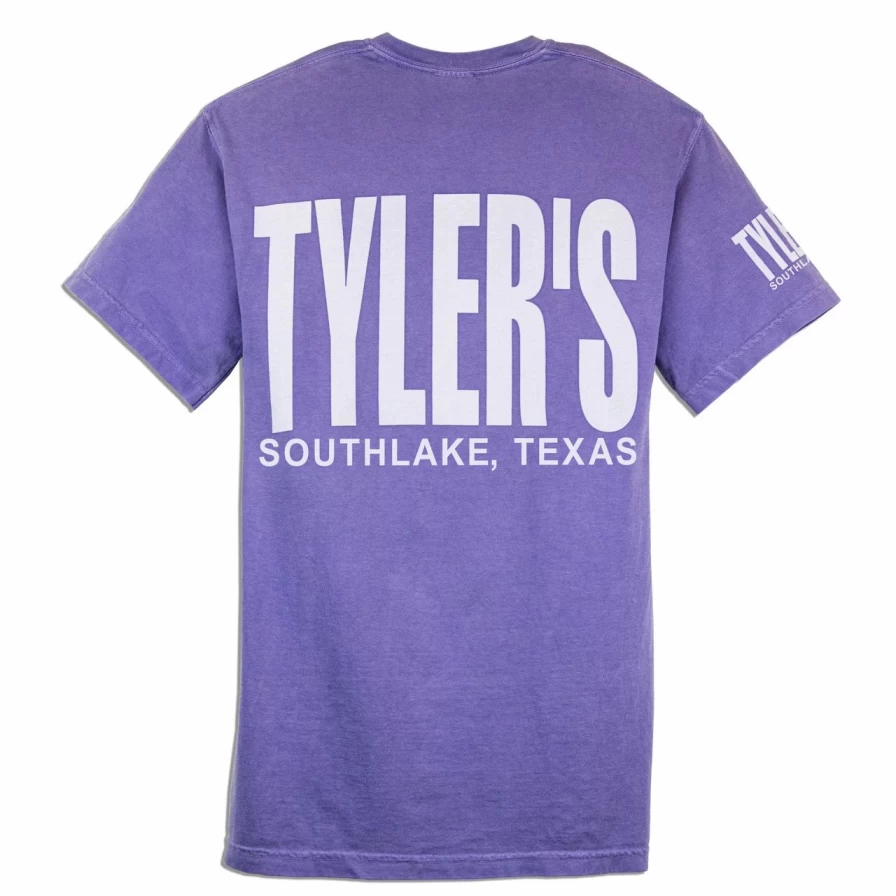 Violet and White Comfort Color Pocket T-Shirt - Soft Casual Tee for Men and Women