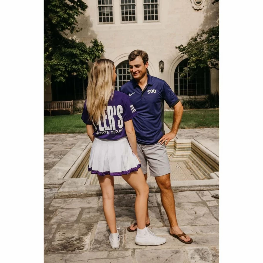"Stylish Purple and White Graphic Tee - Tyler's Ft. Worth Vintage-Inspired T-Shirt"