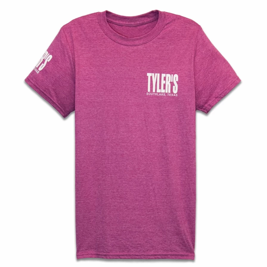 "Heather Berry & White Graphic Tee by Tyler's - Southlake Casual Wear"