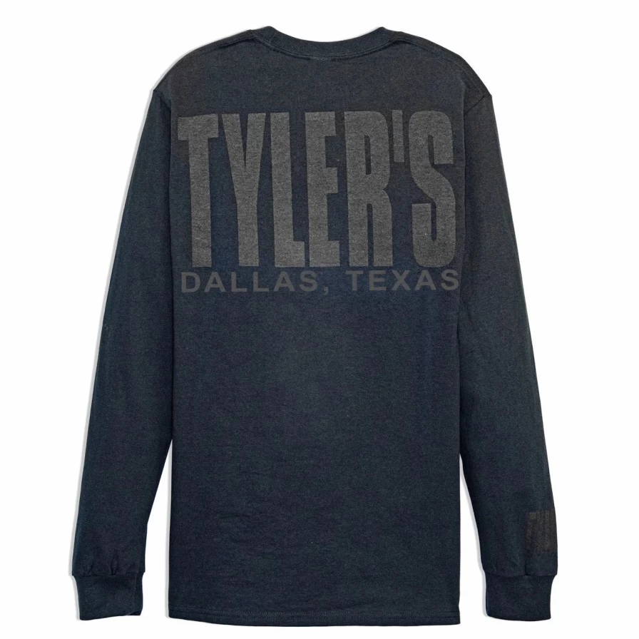 Men's Long Sleeve Black T-Shirt - Tyler's Dallas Casual Tee