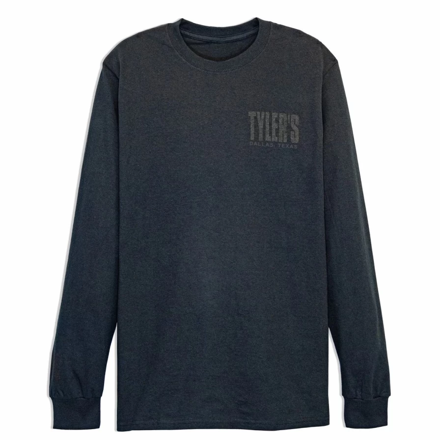 Men's Long Sleeve Black T-Shirt - Tyler's Dallas Casual Tee
