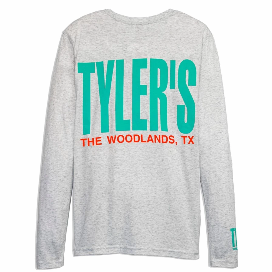 Men's Heather White & Mint Long Sleeve Crewneck Track Tee - Casual Athletic Top