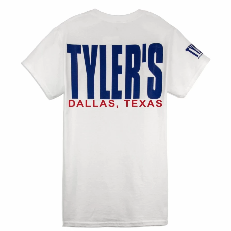 Men's Tyler's Dallas Graphic T-Shirt - White and Navy Casual Tee