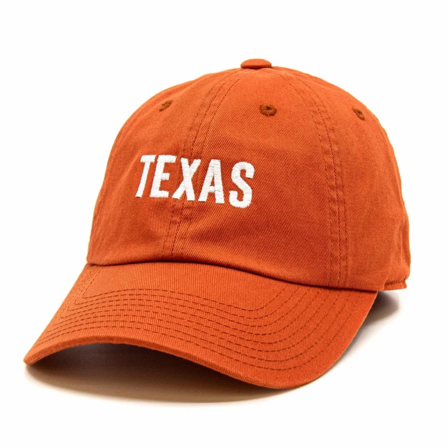 Texas Longhorns Embroidered Baseball Cap - Burnt Orange & White Adjustable Dad Hat