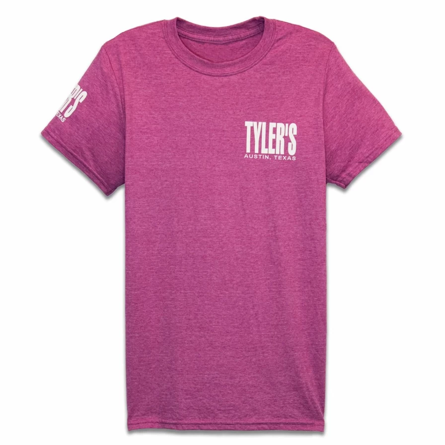 "Heather Berry & White Graphic Tee by Tyler's Austin - Stylish Casual T-Shirt"