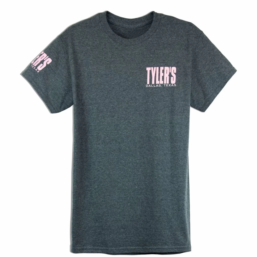 Men's Dark Heather & Azalea Print T-Shirt - Tyler's Dallas Casual Tee