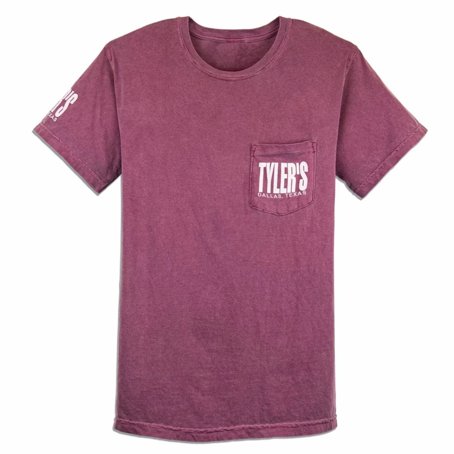 Vintage Comfort Colors Berry & White Pocket Tee - Dallas Graphic Casual T-Shirt