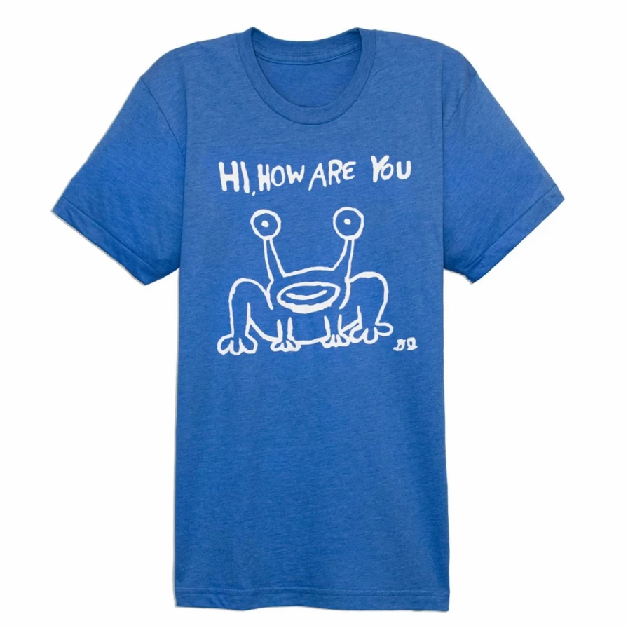 "Vintage Daniel Johnston Hi How Are You Graphic T-Shirt in Blue"