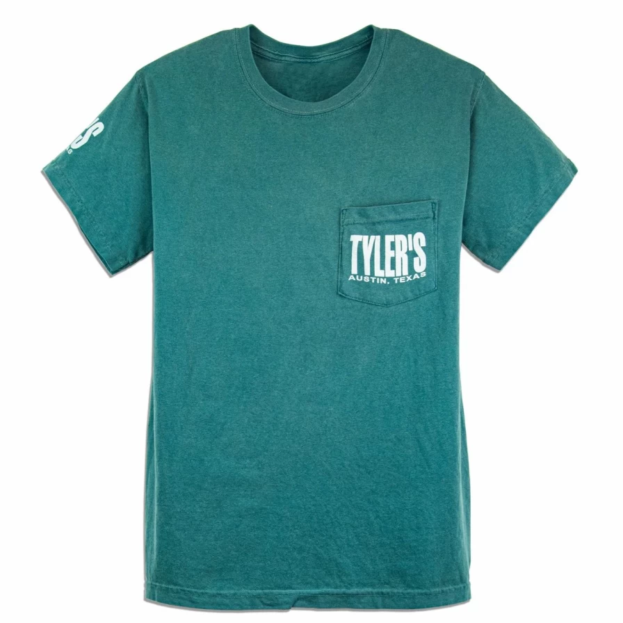 Emerald Green Comfort Color Pocket T-Shirt by Tyler's - Austin Relaxed Fit Tee