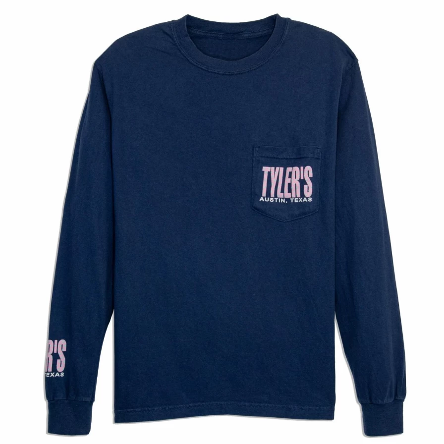 Men's Comfort Color Long Sleeve Pocket T-Shirt with Elephant Print
