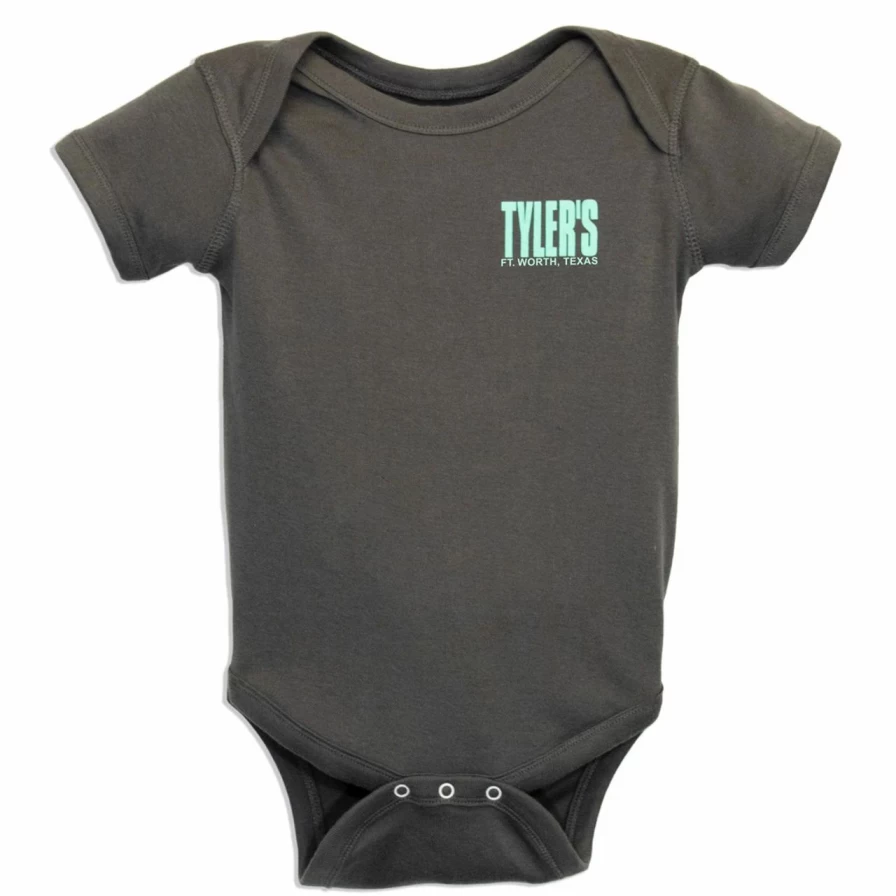 Charcoal and Mint Colored Onesie by Tyler's Featuring Fort Worth Design