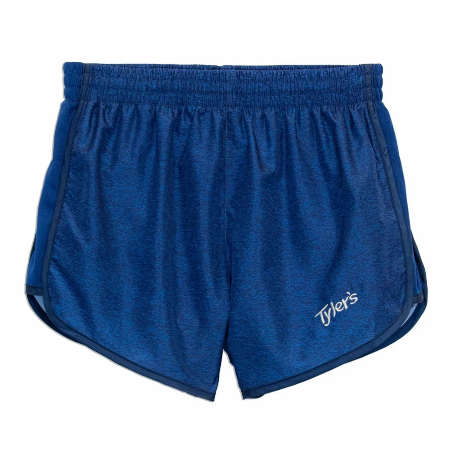 Women's Heather Blue Racer Shorts - Comfortable Athletic Shorts in Dark Blue