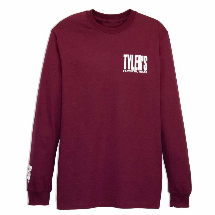 "Stylish Maroon and White Long Sleeve T-Shirt | Comfortable Casual Wear for Men"