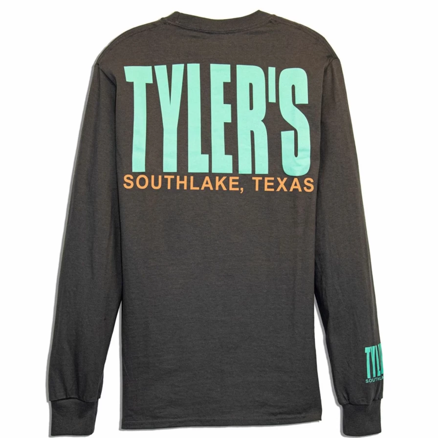 Men's Long Sleeve Charcoal and Mint Graphic T-Shirt - Southlake Casual Style