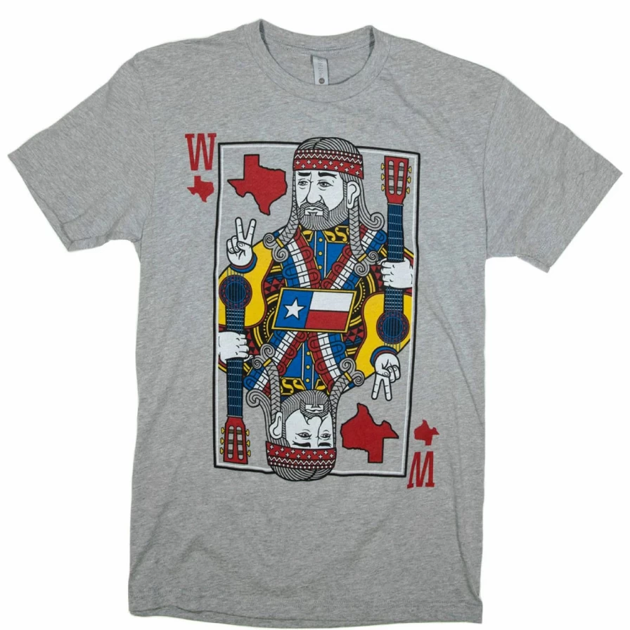 "Willie Nelson King Of Texas T-Shirt in Heather Grey - Vintage Music Tee"