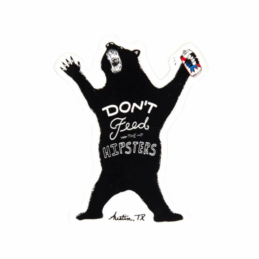 "Don't Feed The Hipsters - Trendy Ironic Sticker - Unique Hipster Design - Vinyl Decal for Laptops & Accessories"