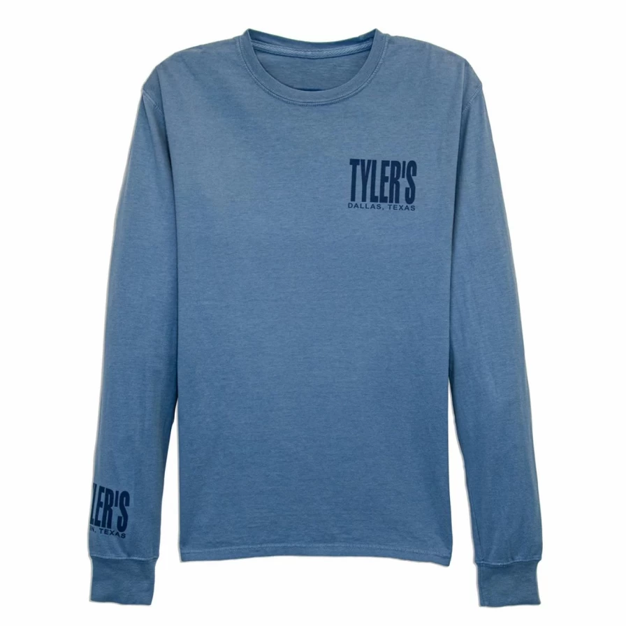 Men's Saltwater & Storm Blue Comfort Color Long Sleeve Tee - Dallas Casual Shirt