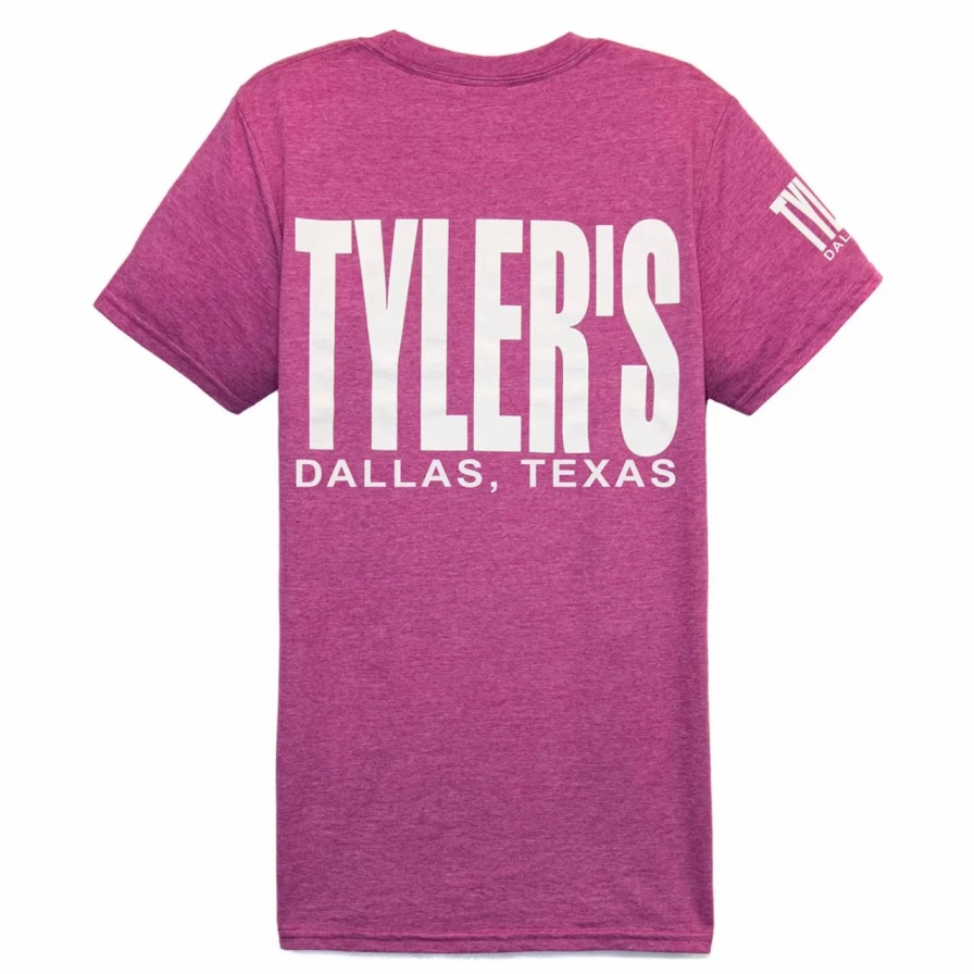 "Heather Berry & White Graphic Tee by Tyler's - Dallas Inspired Casual T-Shirt"