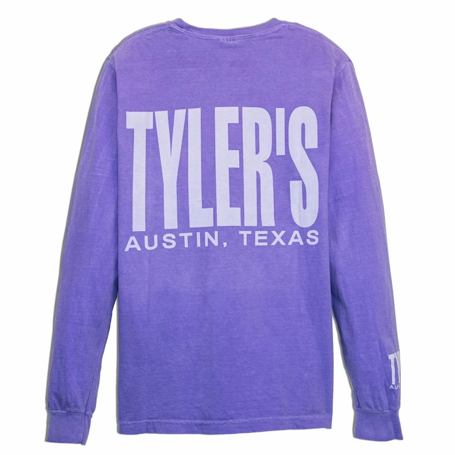 Men's Long Sleeve Comfort Color Pocket T-Shirt - Soft Violet Casual Tee with Chest Pocket