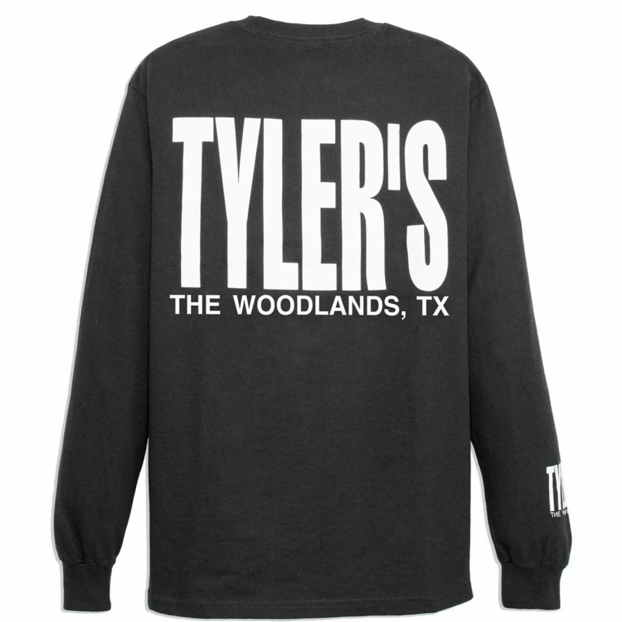 Men's Stylish Long Sleeve Black and White Graphic Tee for Casual Wear