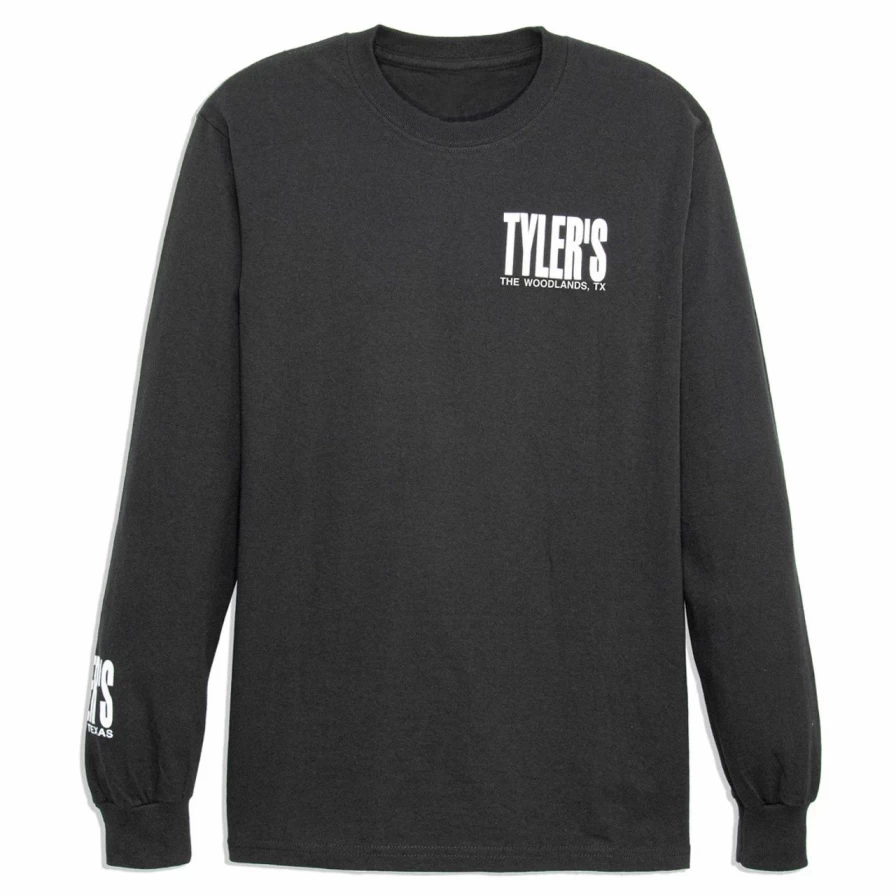 Men's Stylish Long Sleeve Black and White Graphic Tee for Casual Wear