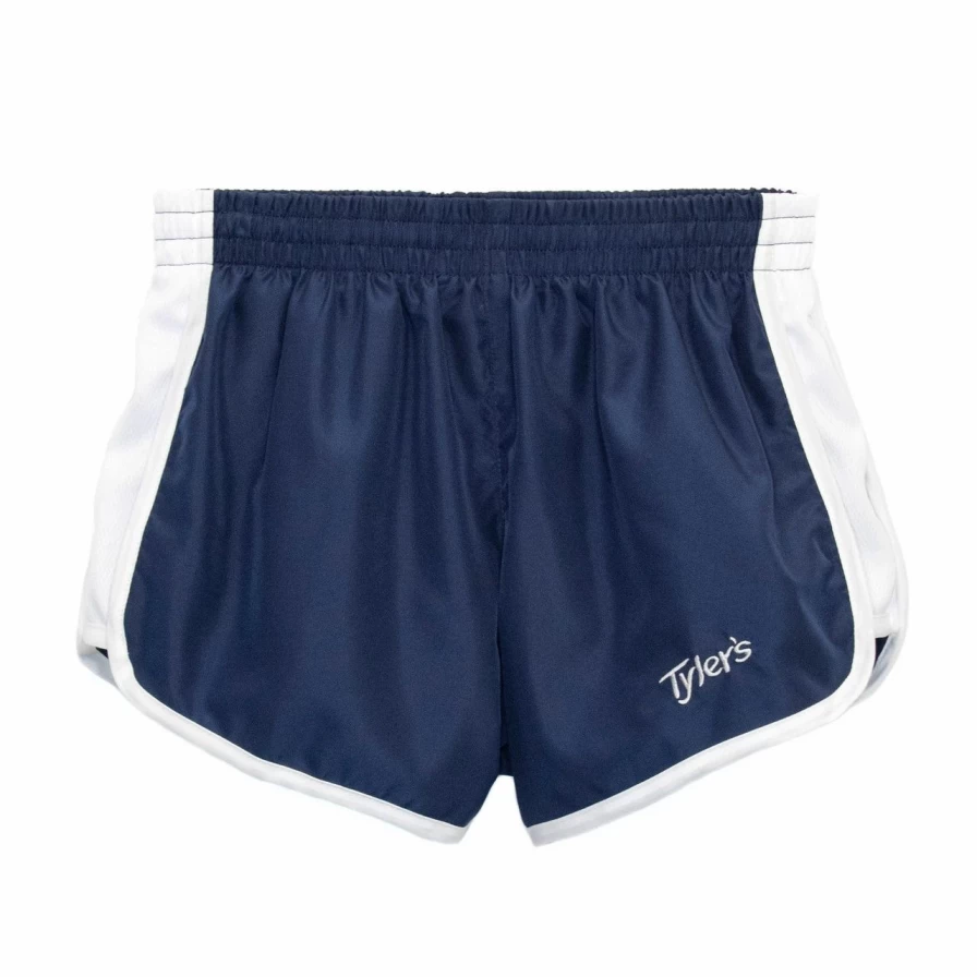 Navy and White Racer Shorts for Girls - Comfortable Athletic Style