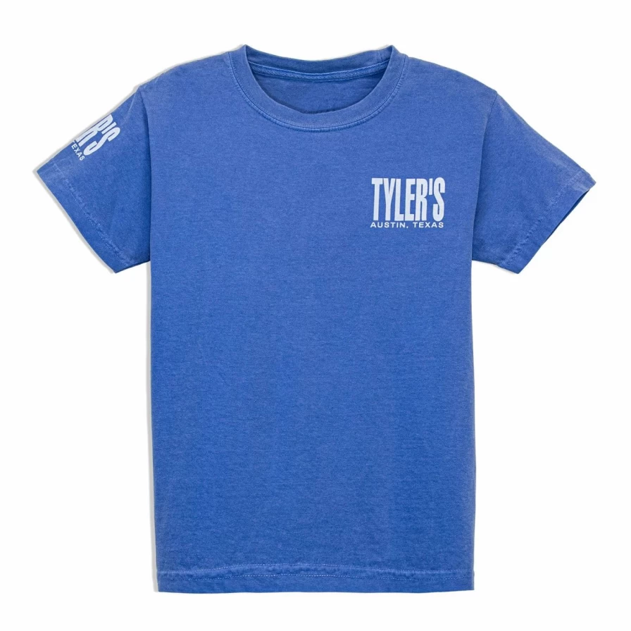 "Comfort Colors Kids' Tyler Blue and White Comfortable T-Shirt - Austin Style"