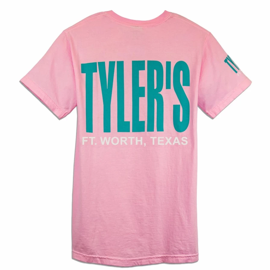 "Stylish Pink and Teal Comfort Color T-Shirt - Soft and Trendy Casual Wear"