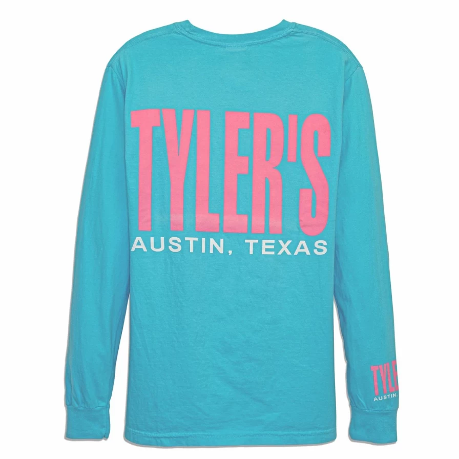 "Comfort Colors Long Sleeve Tee - Lagoon Blue & Baby Pink Unisex Shirt"
