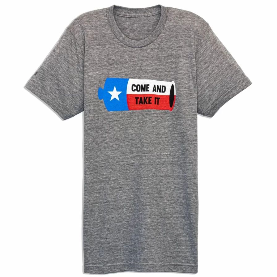 "Come And Take It T-Shirt in Heather Grey - Premium Quality Tee"