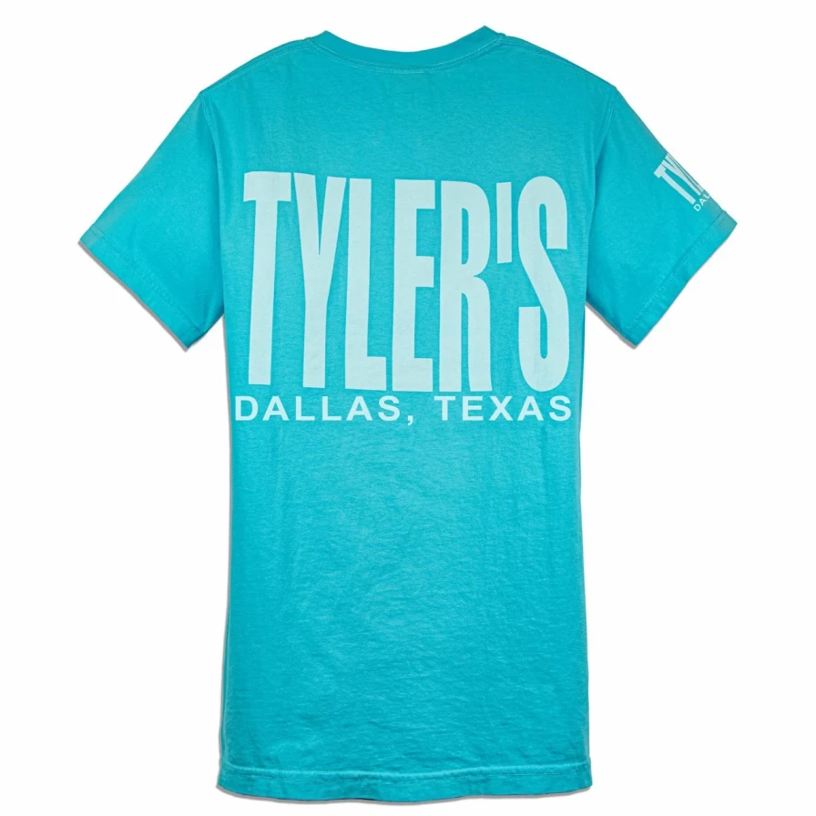 Men's Light Blue & White Comfort Color Pocket T-Shirt - Relaxed Fit Casual Tee by Tyler's Dallas