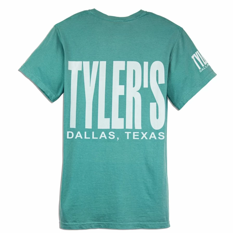 Vintage Comfort Color Pocket Tee - Soft Seafoam & White Casual T-Shirt - Dallas Style