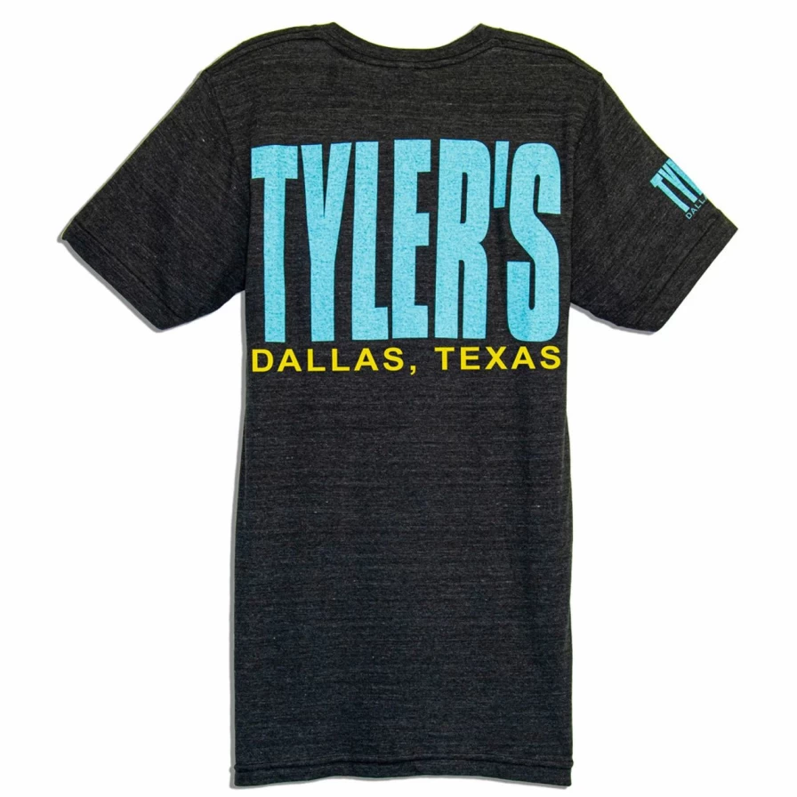 Men's Dark Grey & Aqua Color Block Track Tee - Dallas Style Casual T-Shirt