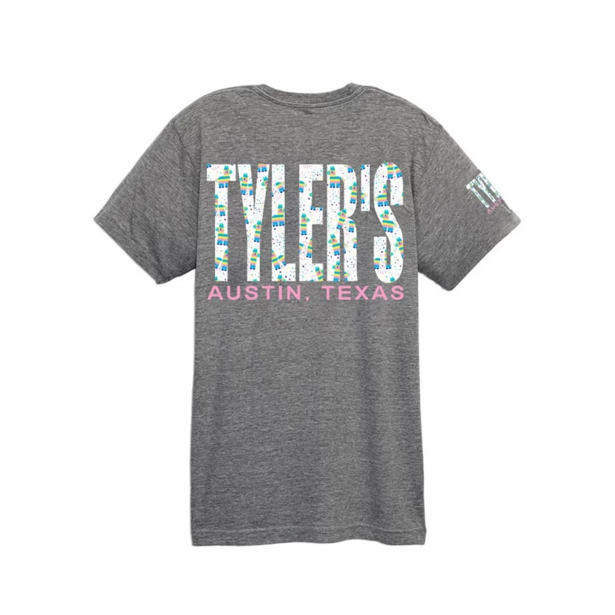 Tyler's Kids' Grey Pinata Graphic Tee - Austin Themed Casual T-Shirt for Children