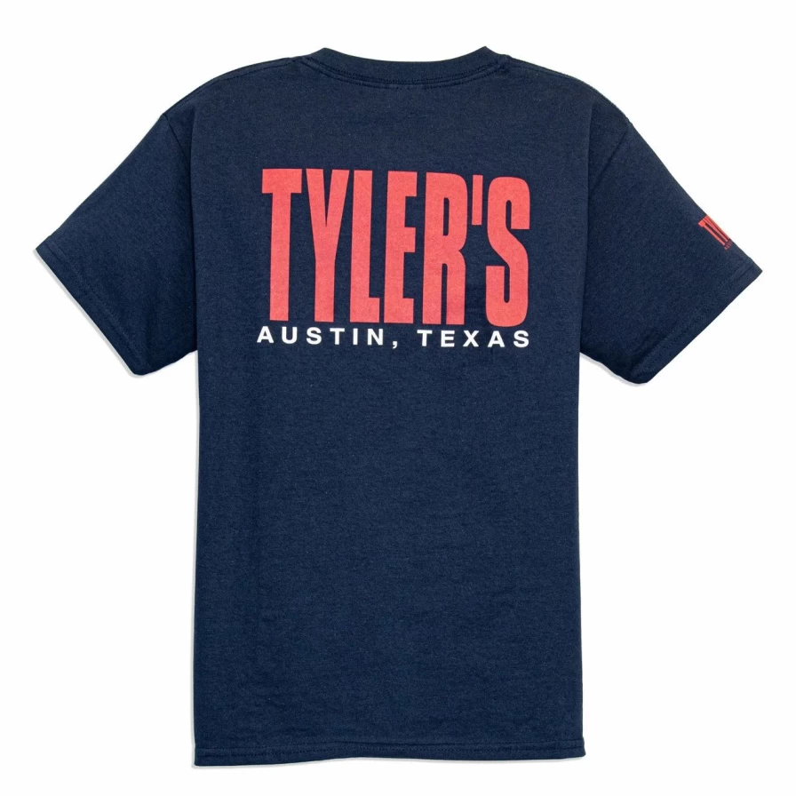 Boys' Navy and Red Striped Short Sleeve T-Shirt - Casual Kids Tee
