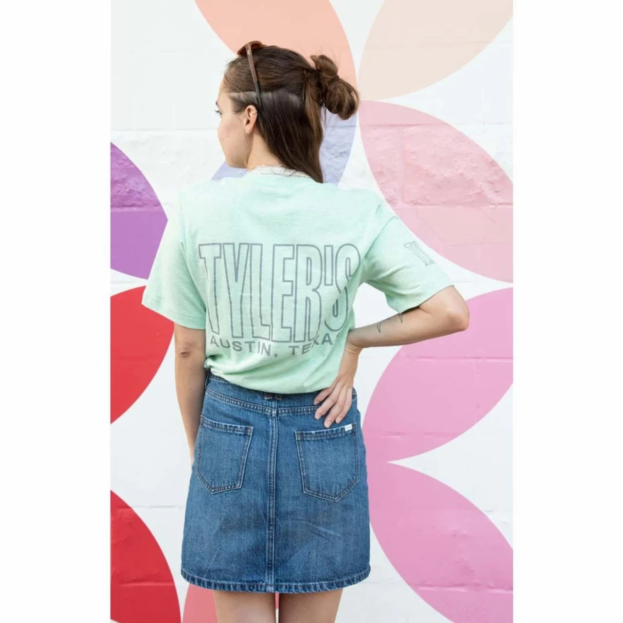 Prism Mint Cool Grey Outline Tee by Tyler Austin - Stylish Graphic T-Shirt