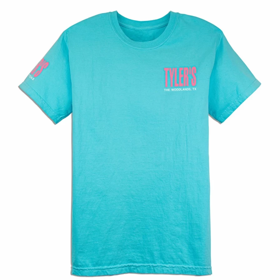 "Lagoon Blue and Baby Pink Comfort Color T-Shirt | Soft Vintage Tee for Men and Women"