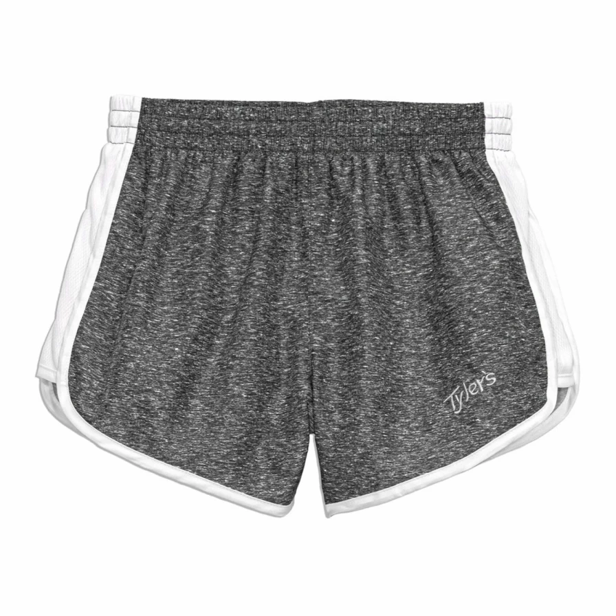 Women's Heather Grey & White Racer Shorts - Comfortable Athletic Shorts for Running & Workouts