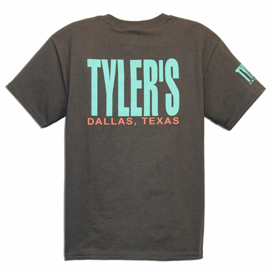Kids' Tyler's Charcoal and Mint Green T-Shirt - Dallas Themed Casual Tee