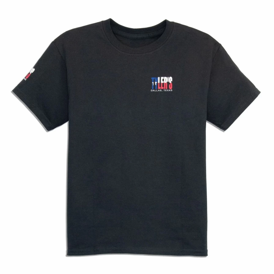 Kids' Black & Texas Flag Graphic T-Shirt - Dallas Themed Tee for Boys and Girls