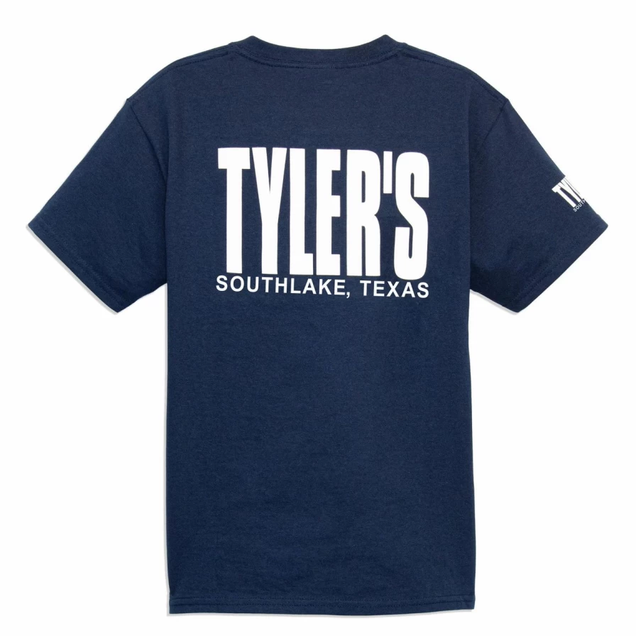 Kids' Navy and White Tyler's Graphic Tee - Southlake Collection - Comfortable Cotton T-Shirt for Boys and Girls