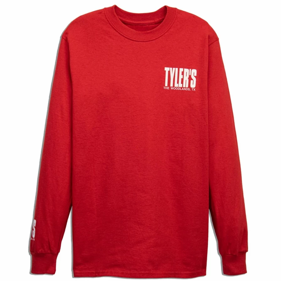 Men's Long Sleeve Red and White Striped T-Shirt Casual Comfortable Cotton Top