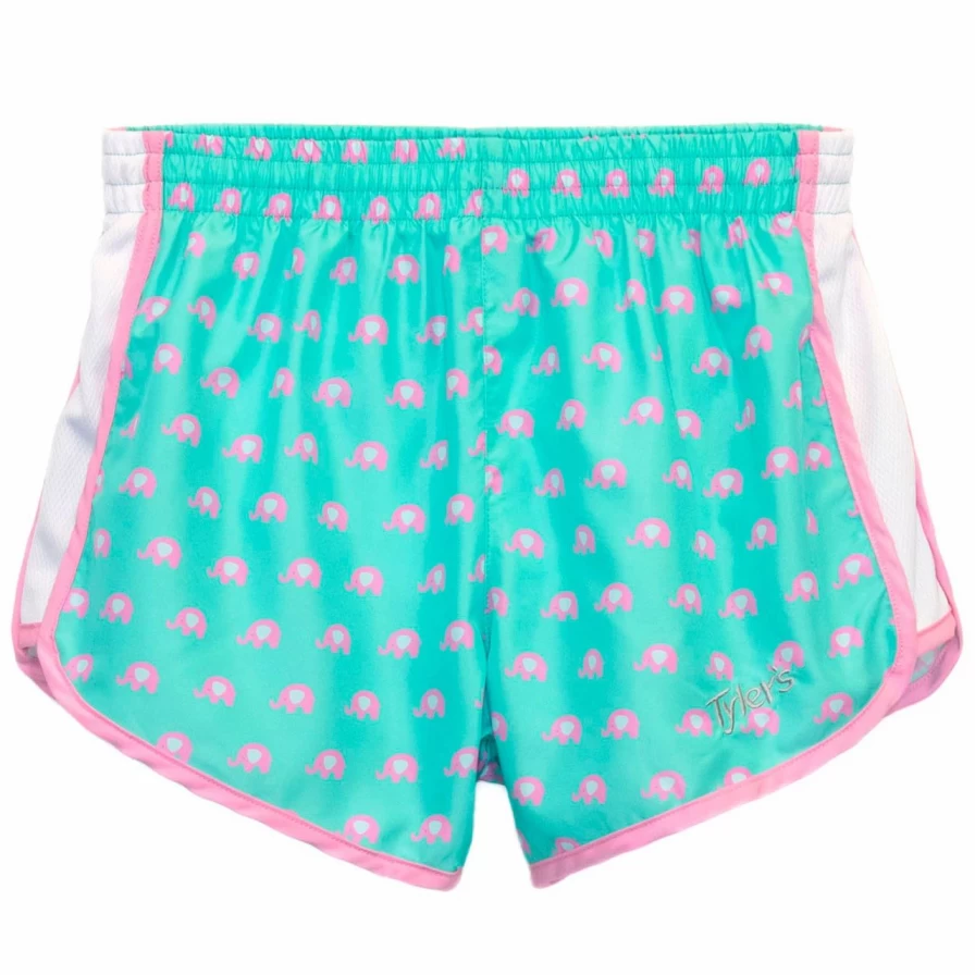 Women's High-Waist Elephant Print Bike Shorts - Comfortable Workout & Yoga Running Shorts