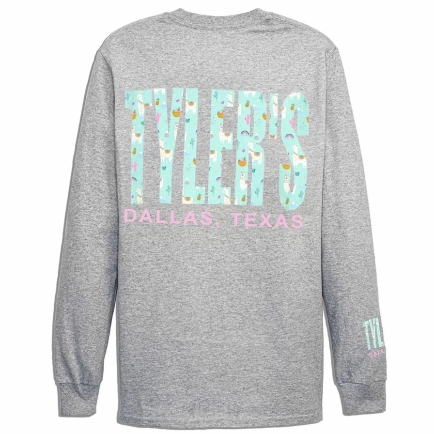 "Men's Stylish Llama Print Long Sleeve Track Tee - Comfortable Casual Top"