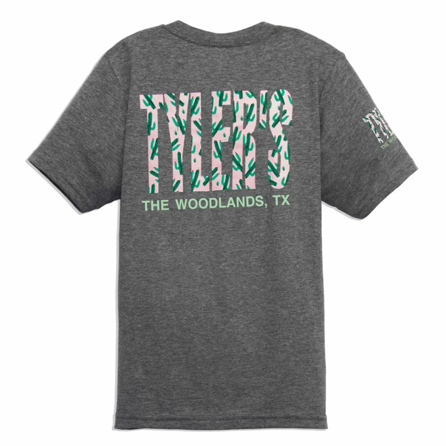 "Cactus Print Kids' Track Tee - The Woodlands Children's T-Shirt"