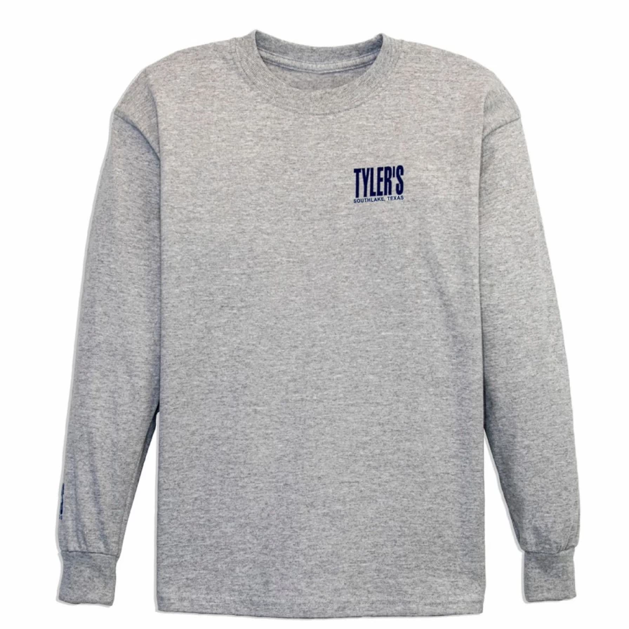 Kids' Grey and Navy Long Sleeve T-Shirt - Comfortable Cotton Tee for Boys and Girls