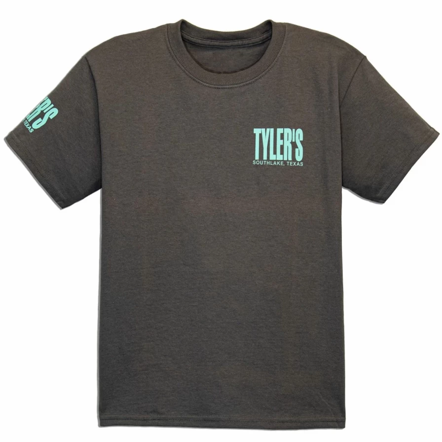 Kids' Tyler's Charcoal and Mint Green T-Shirt by * - Stylish Comfort Tee for Boys and Girls